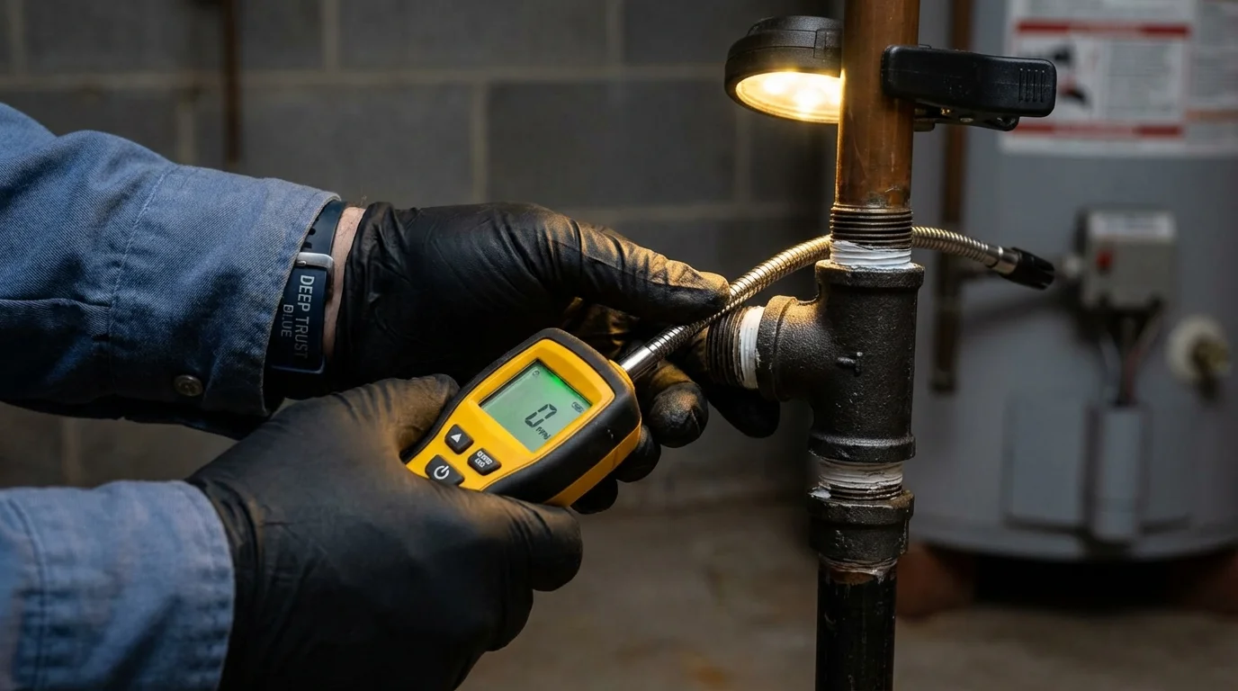 Gas leak detection with electronic sniffer by Johns Plumbing LLC in Meadow Vista