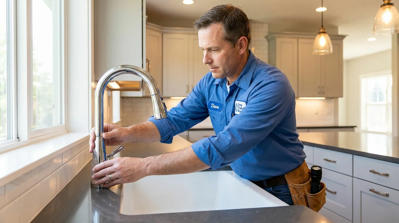 Kitchen faucet installation by Johns Plumbing LLC in Meadow Vista