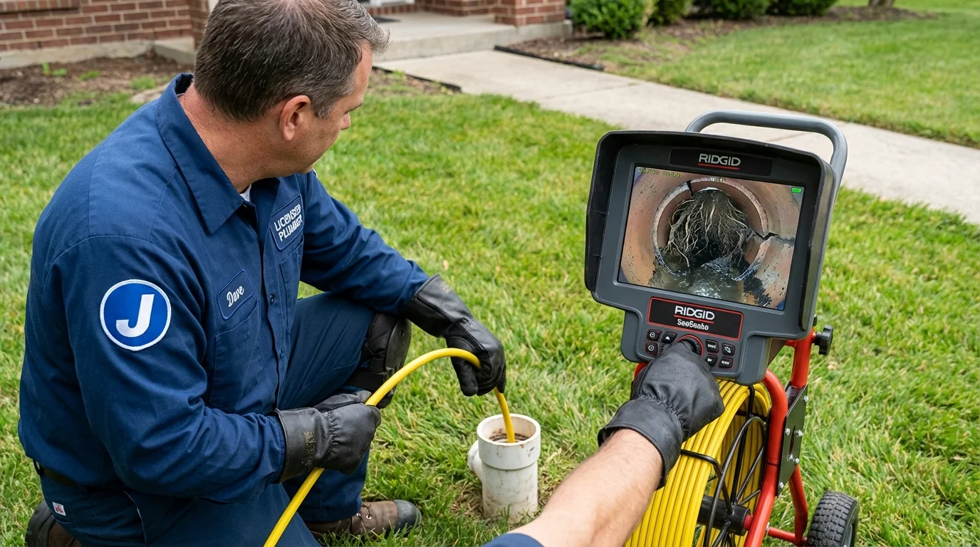 Sewer camera inspection being performed by Johns Plumbing LLC in Meadow Vista